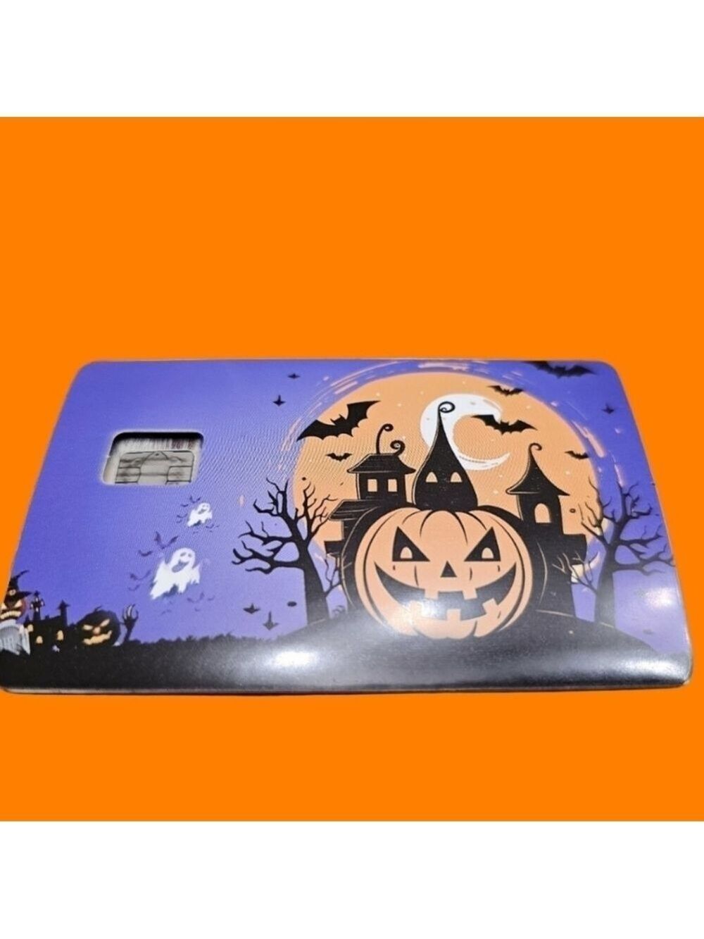 Haunted house & jack o'lanten credit card skin